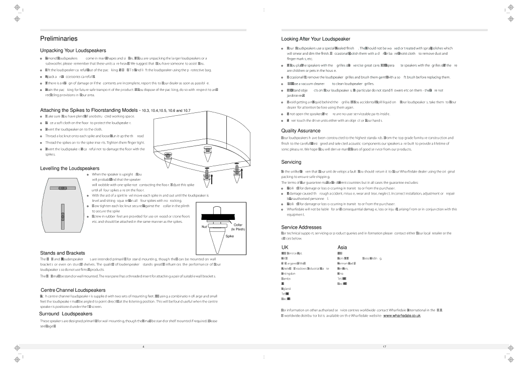 Wharfedale 10.4, 10.2, 10.7, 10.5, 10.3, 10.1, 10.6 manual Preliminaries 