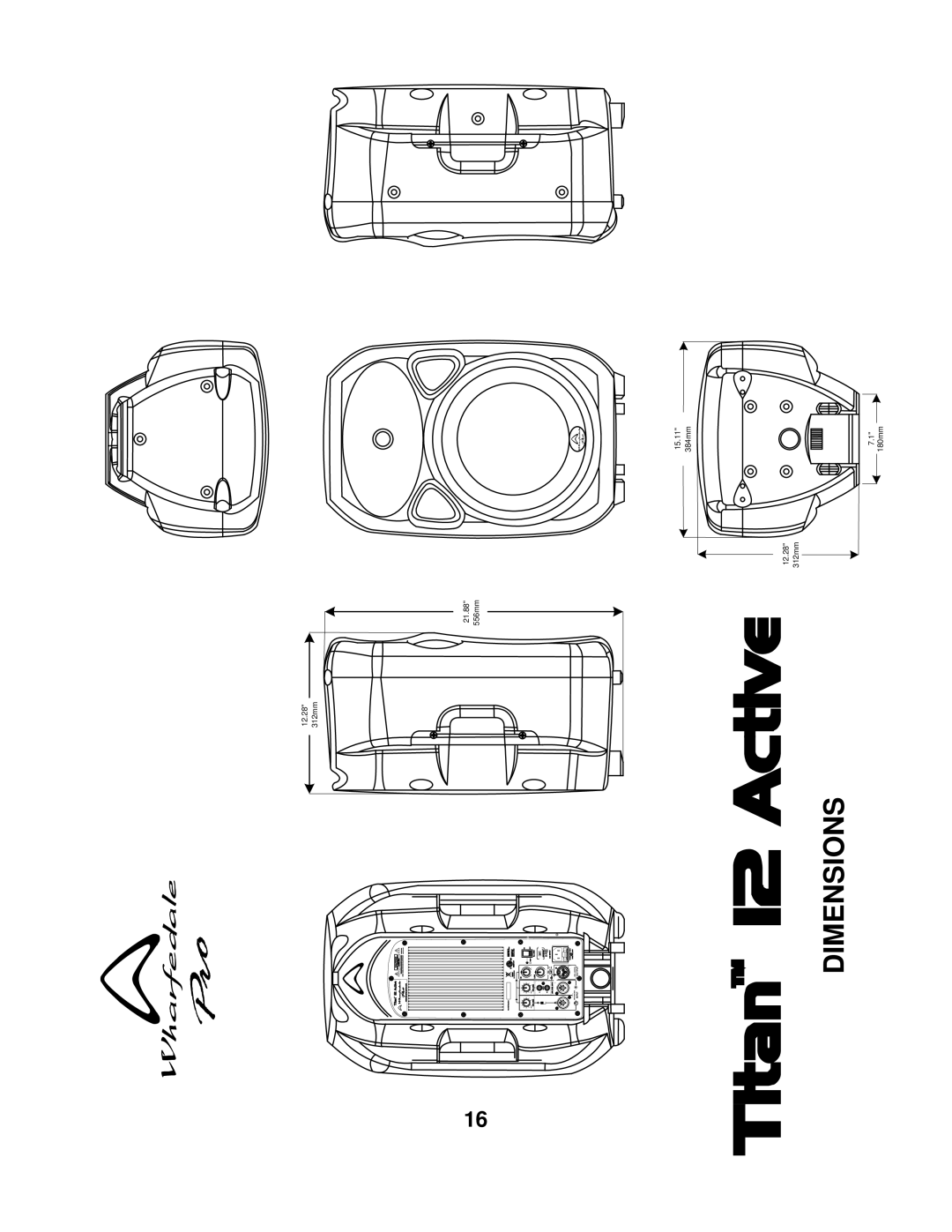 Wharfedale 12 ACTIVE manual Dimensions 