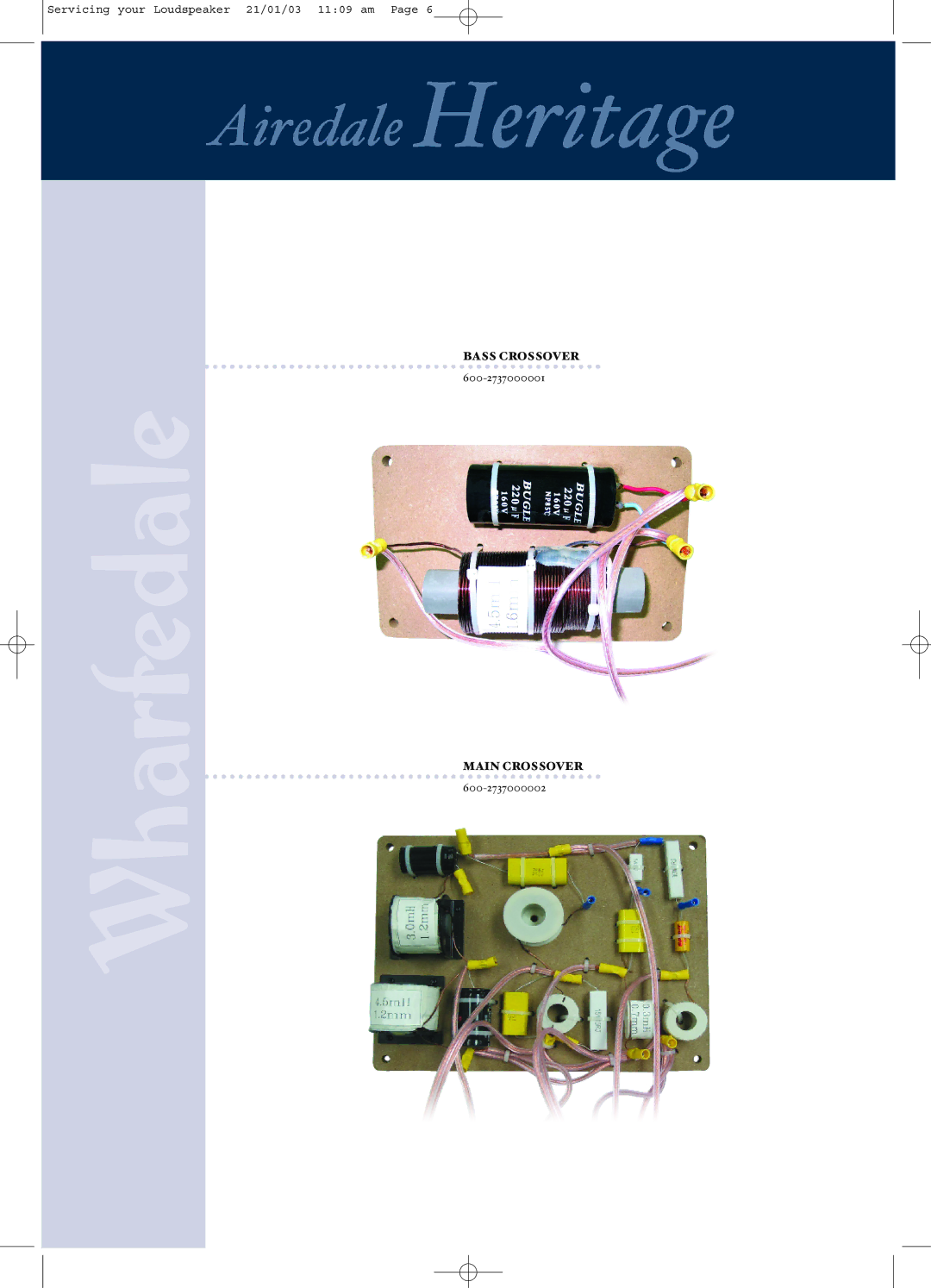 Wharfedale 877, 539 manual Bass Crossover 