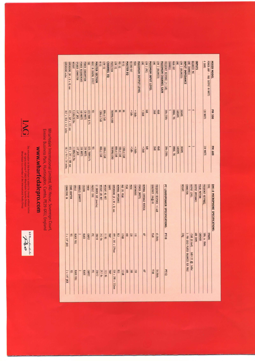 Wharfedale 600 System, 500 System manual 