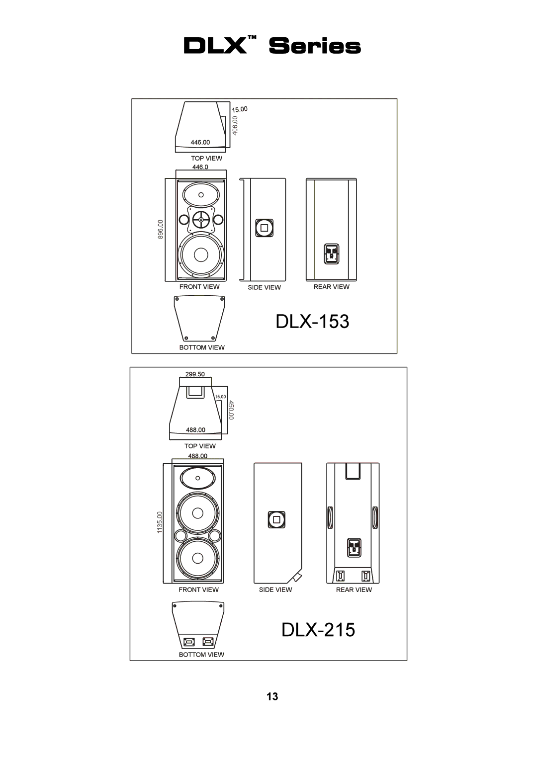 Wharfedale DLX 215, DLX 153, DLX 12M, DLX 15M, DLX 218B, DLX 18B, DLX 15B manual 