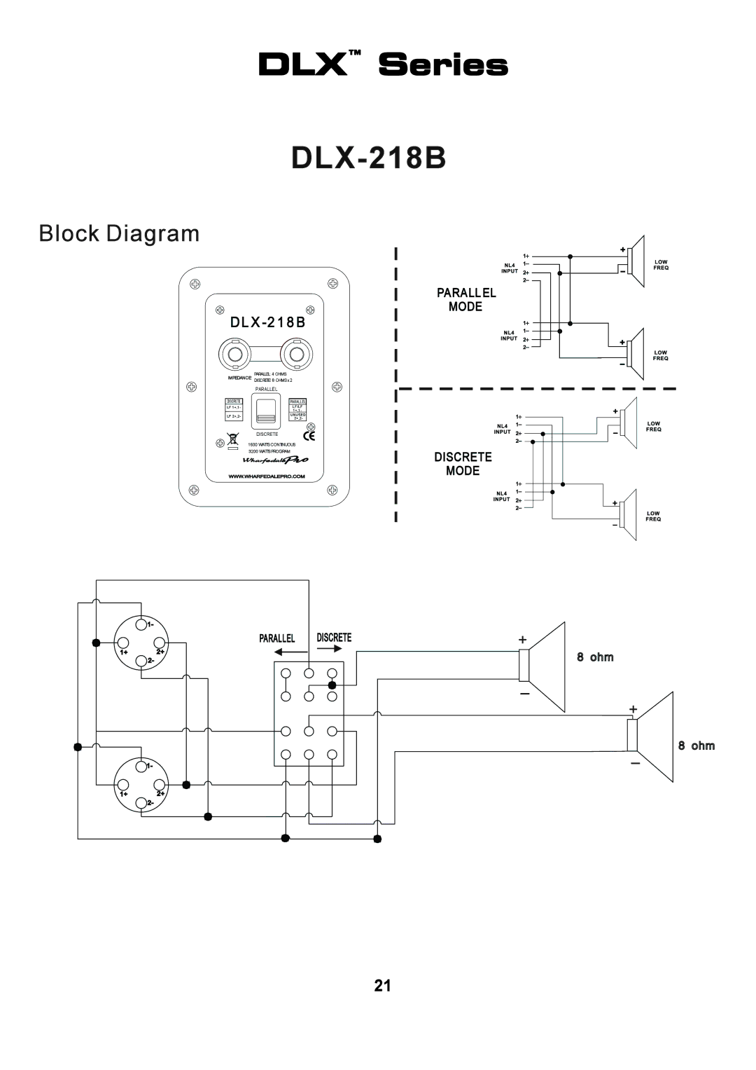 Wharfedale DLX 218B, DLX 215, DLX 153, DLX 12M, DLX 15M, DLX 18B, DLX 15B manual 