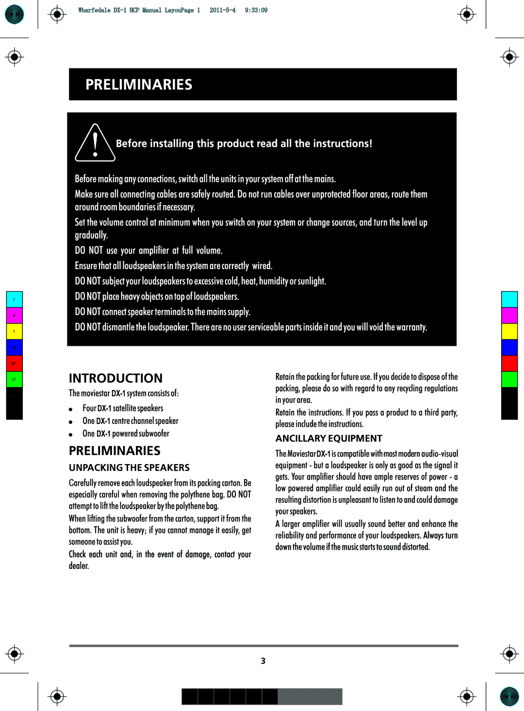 Wharfedale DX-1HCP manual 