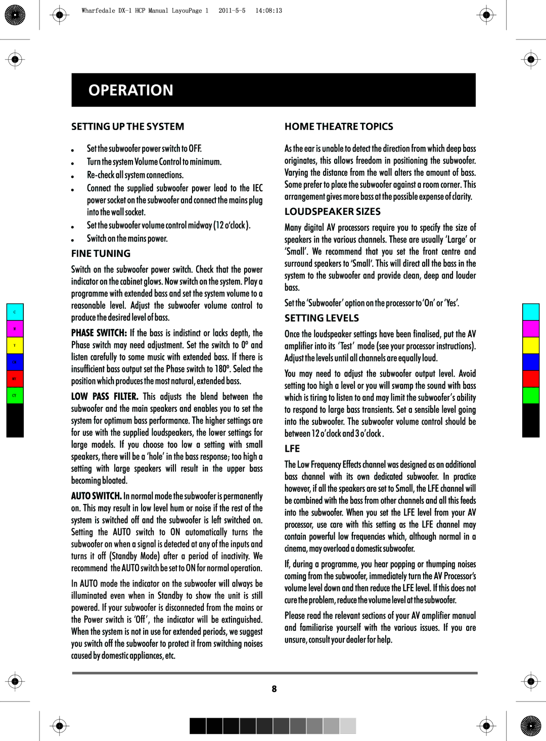 Wharfedale DX-1HCP manual 