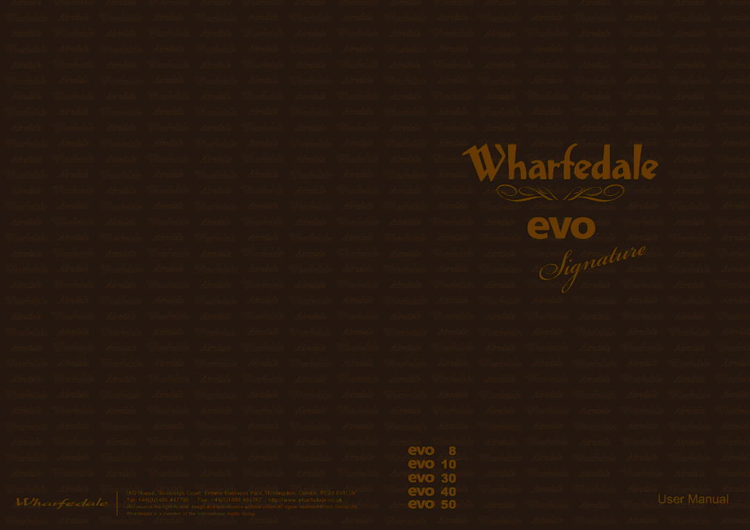 Wharfedale EVO 50, EVO 40, EVO 30, EVO 8, EVO 10 user manual 