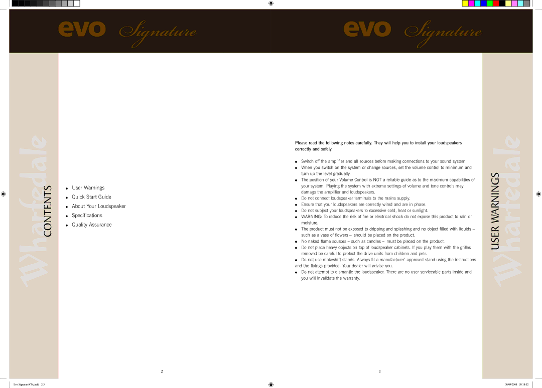 Wharfedale EVO 30, EVO 40, EVO 50, EVO 8, EVO 10 user manual Evolution² 