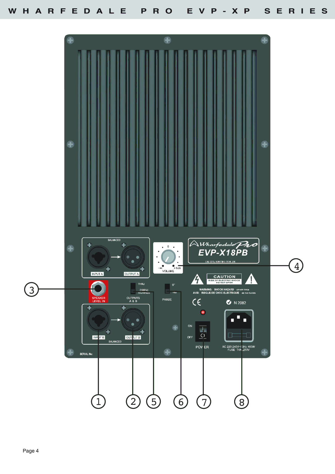 Wharfedale EVP-X215P, EVP-X18PB, EVP-X15PB, EVP-X12PM, EVP-X15PM user manual A R F E D a L E P R O E V P X P S E R I E S 