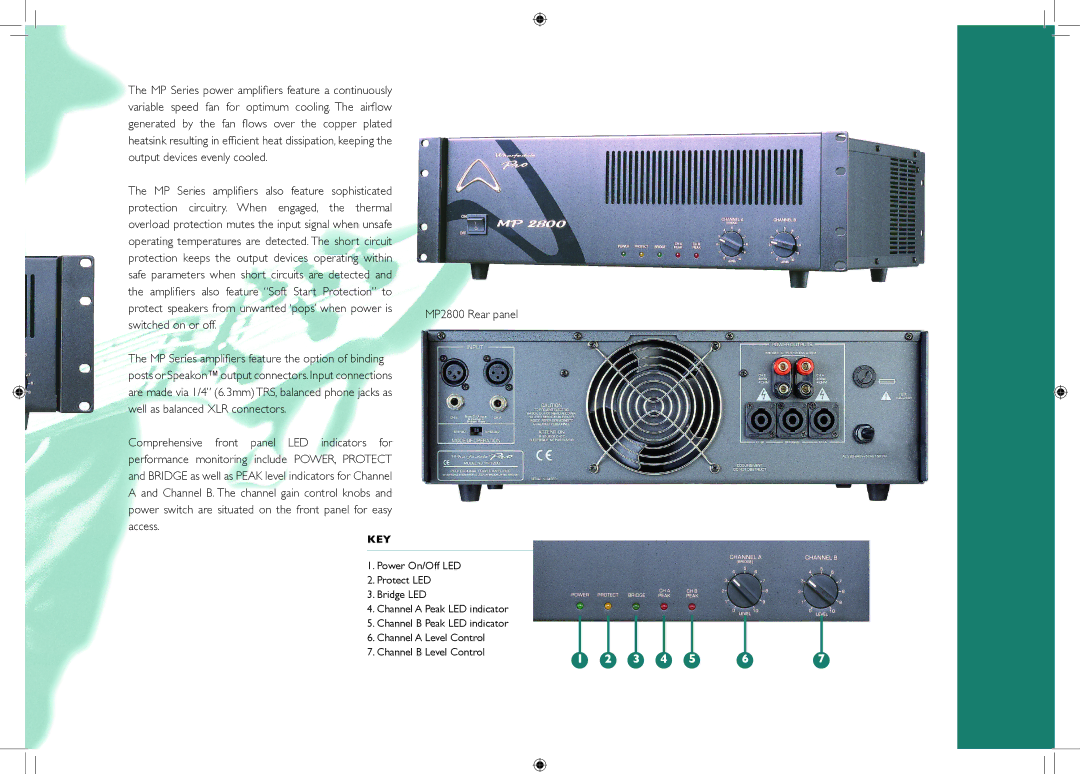 Wharfedale MP 2800, MP 1800 manual Key 