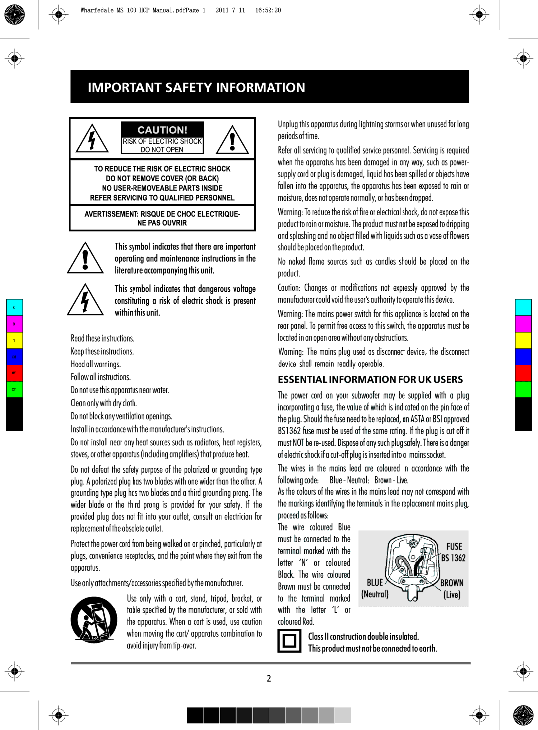 Wharfedale MS-100 HCP manual 