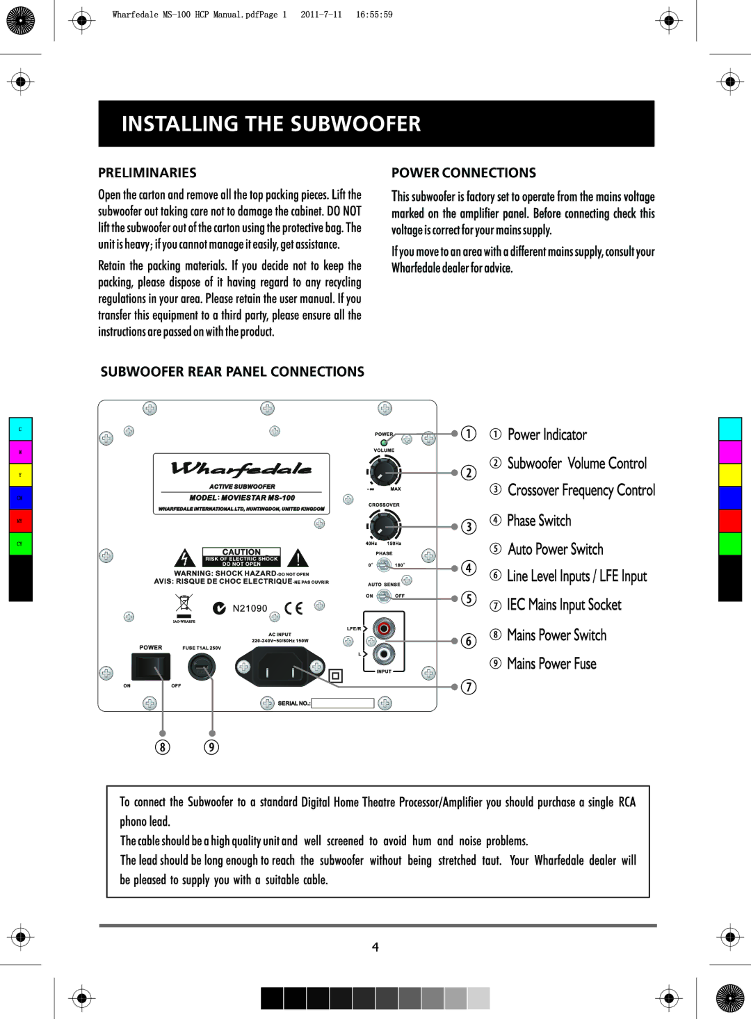 Wharfedale MS-100 HCP manual 