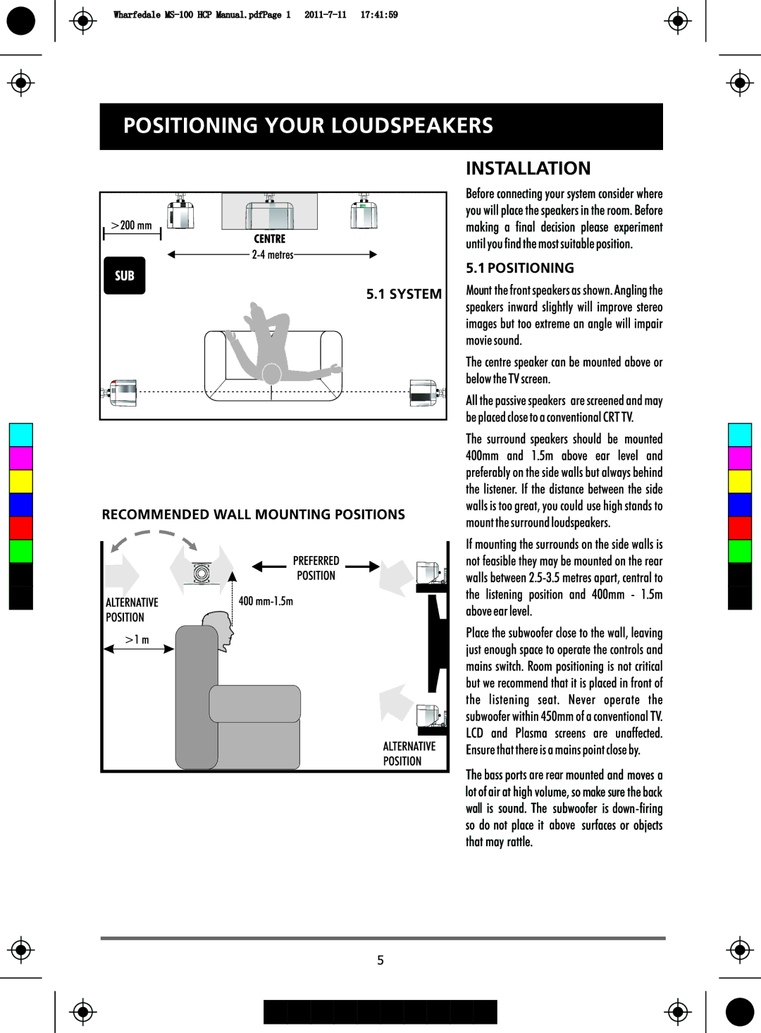 Wharfedale MS-100 HCP manual 