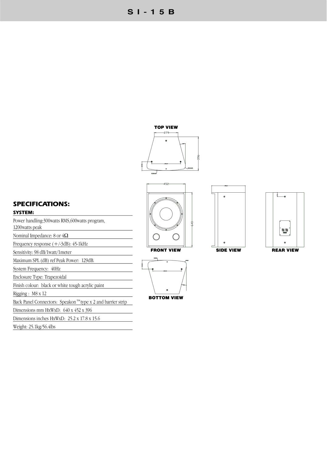 Wharfedale SI Series instruction manual 1 5 B 