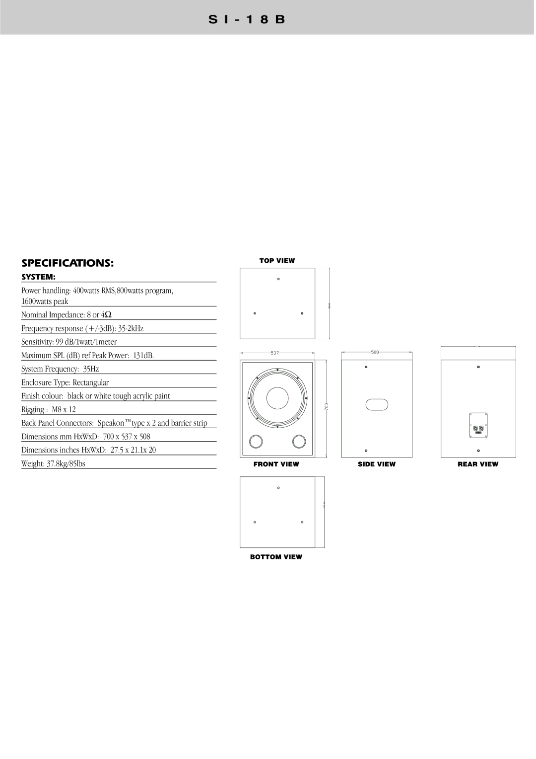 Wharfedale SI Series instruction manual 1 8 B 