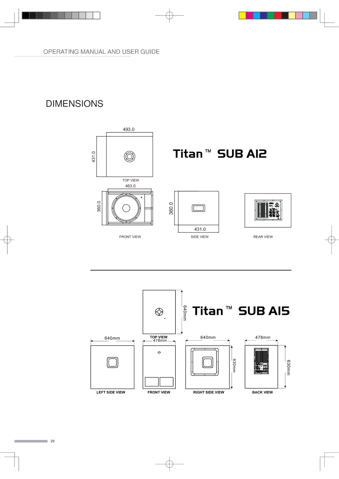 Wharfedale SUB A12, 15 PASSIVE, 12 PASSIVE, 15 ACTIVE, 8 ACTIVE manual Titan SUB A15 