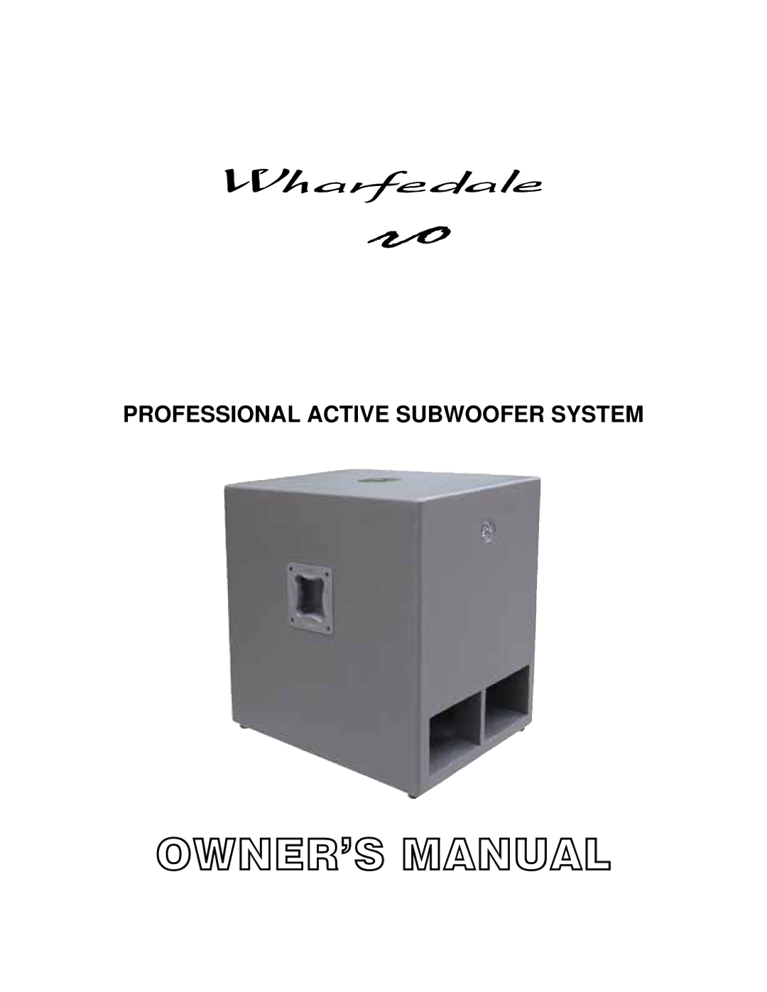 Wharfedale Sub A15 manual 