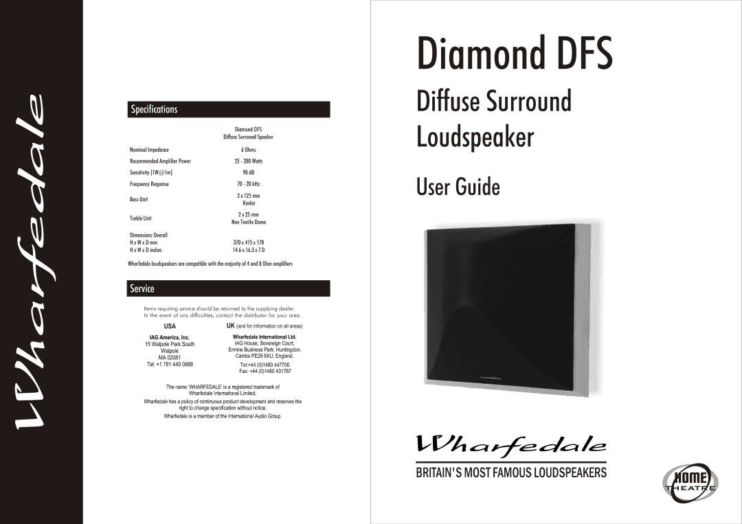 Wharfedale Surround specifications Diamond DFS 