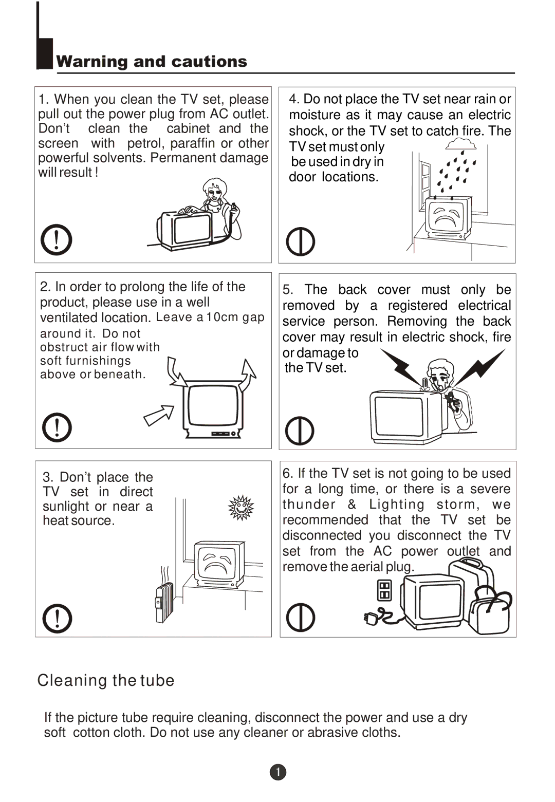 Wharfedale WH-TV/DVD21NO owner manual Cleaning the tube, Order to prolong the life, Product, please use in a well 