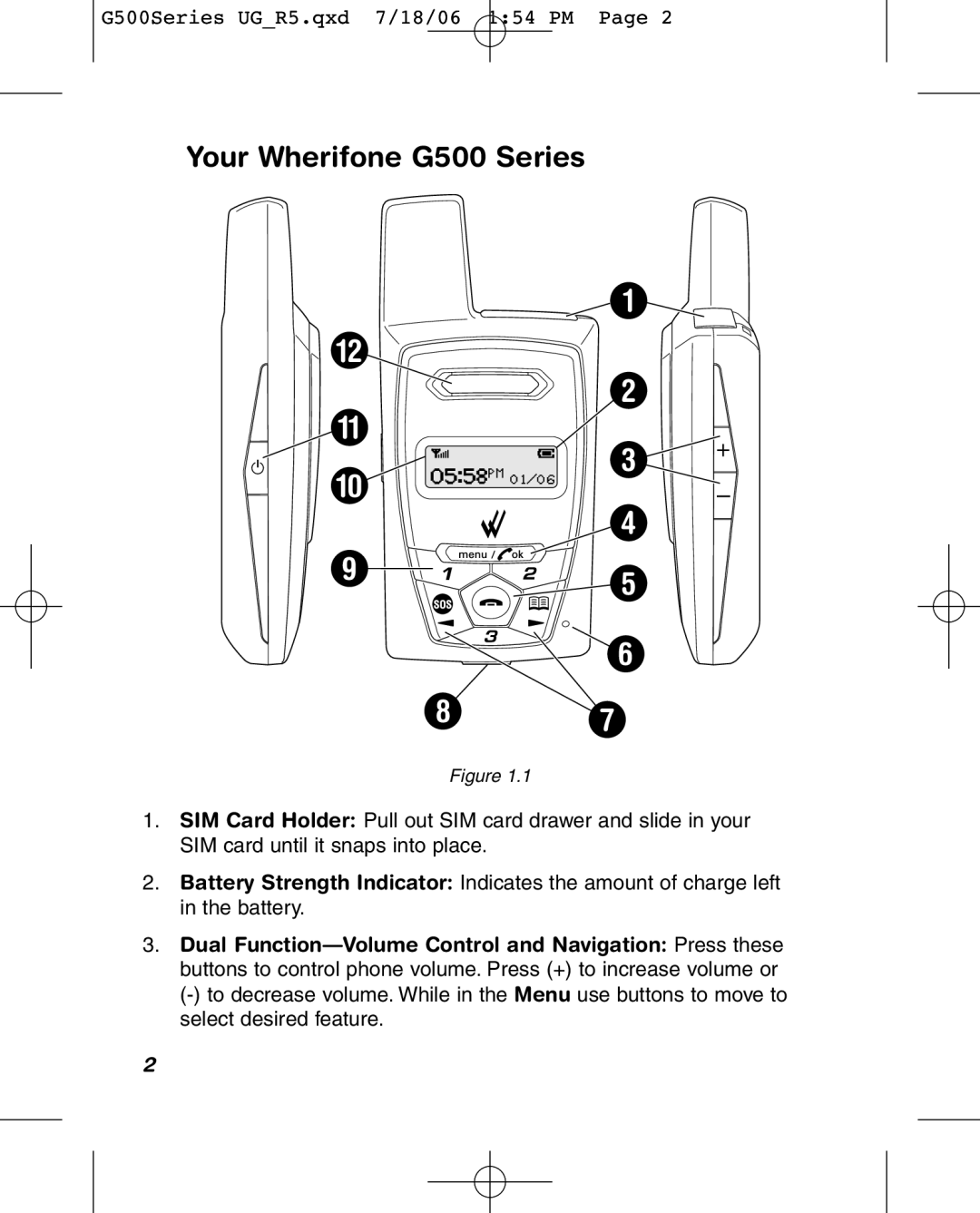 Wherify Wireless G550 manual Your Wherifone G500 Series 