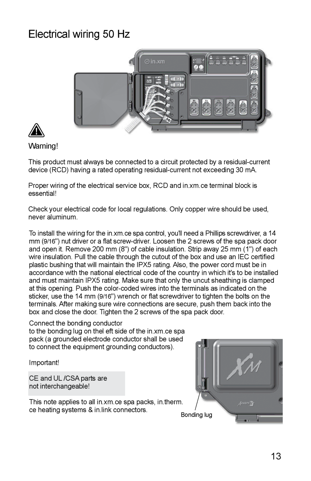 Whirlpool 11-0086-11 owner manual Electrical wiring 50 Hz 