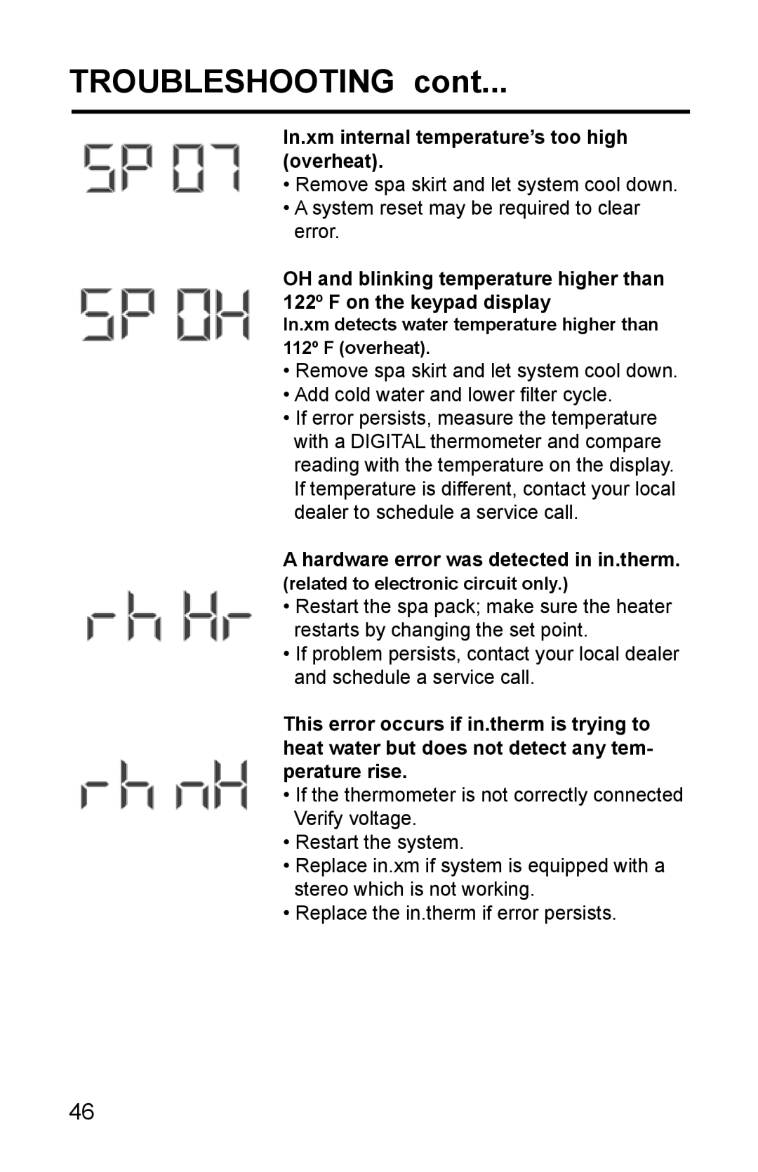 Whirlpool 11-0086-11 owner manual In.xm internal temperature’s too high overheat 