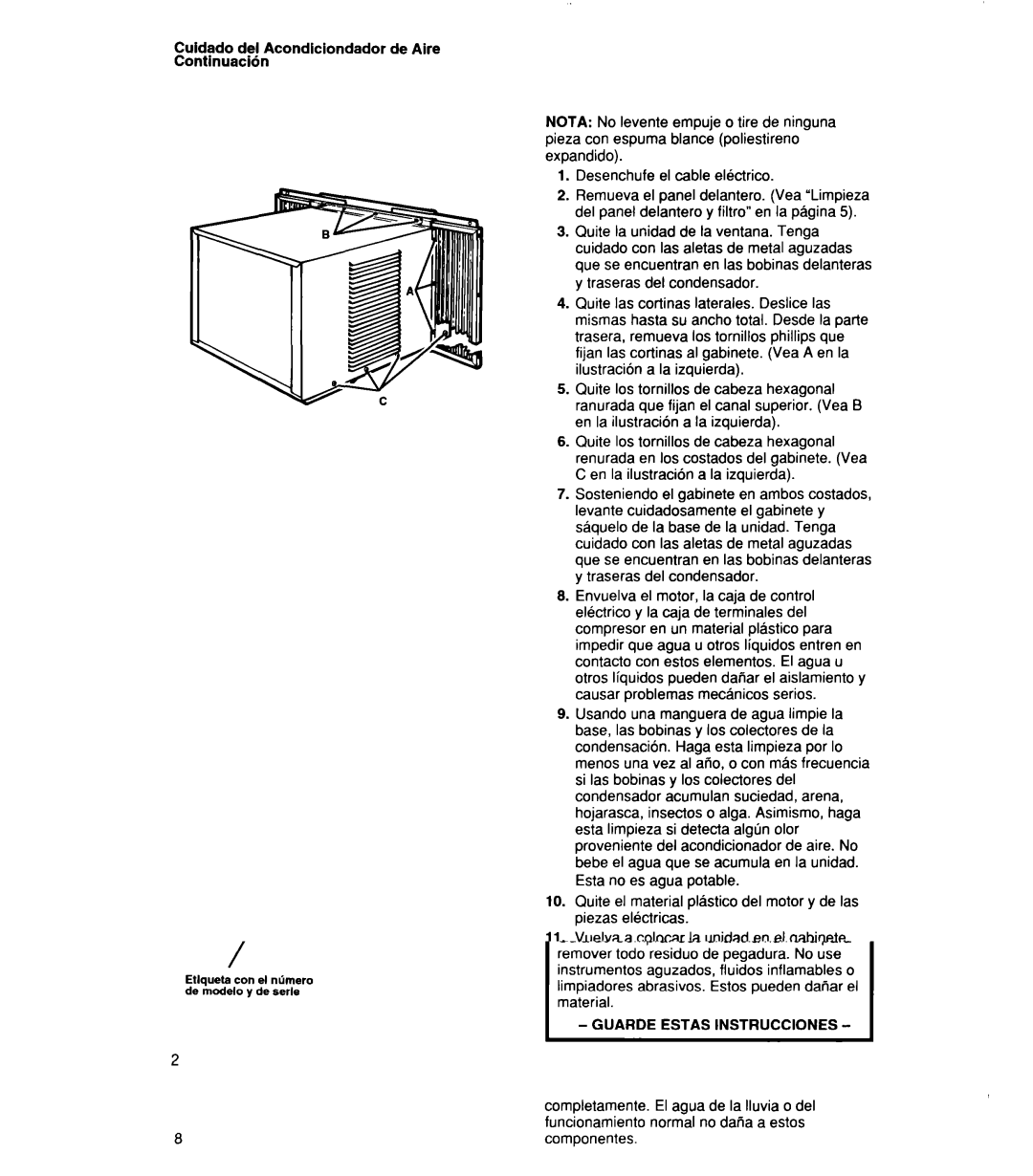 Whirlpool 1159801 manual 