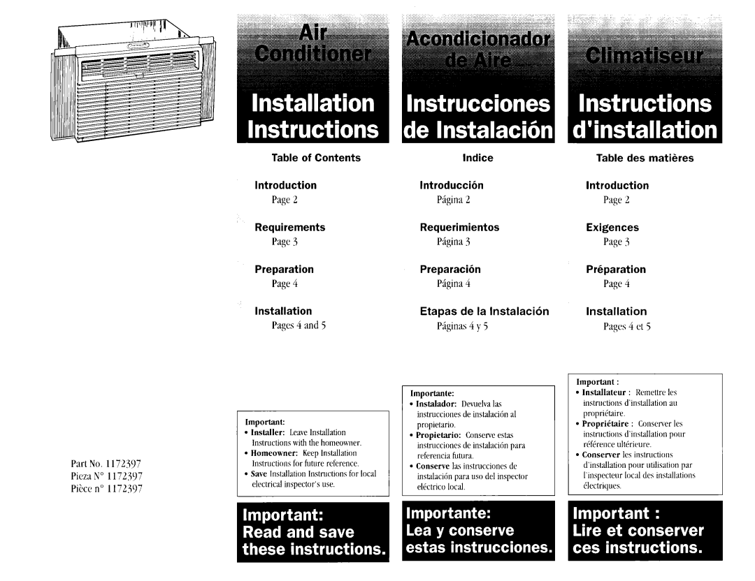 Whirlpool 1172397 installation instructions Page2, Page3, Page4, @ina4, Piginas4 y, Pages4 et 