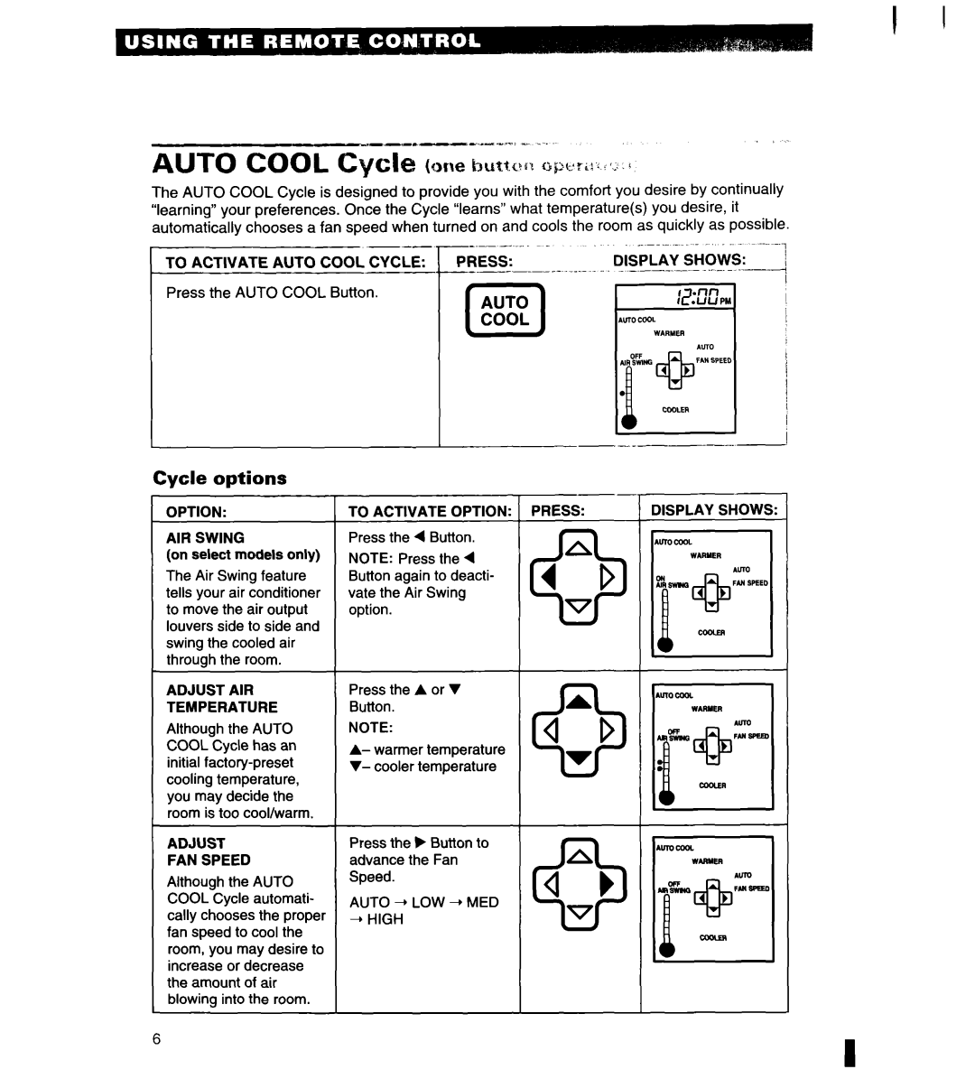 Whirlpool 1180435-A important safety instructions Cycle options 