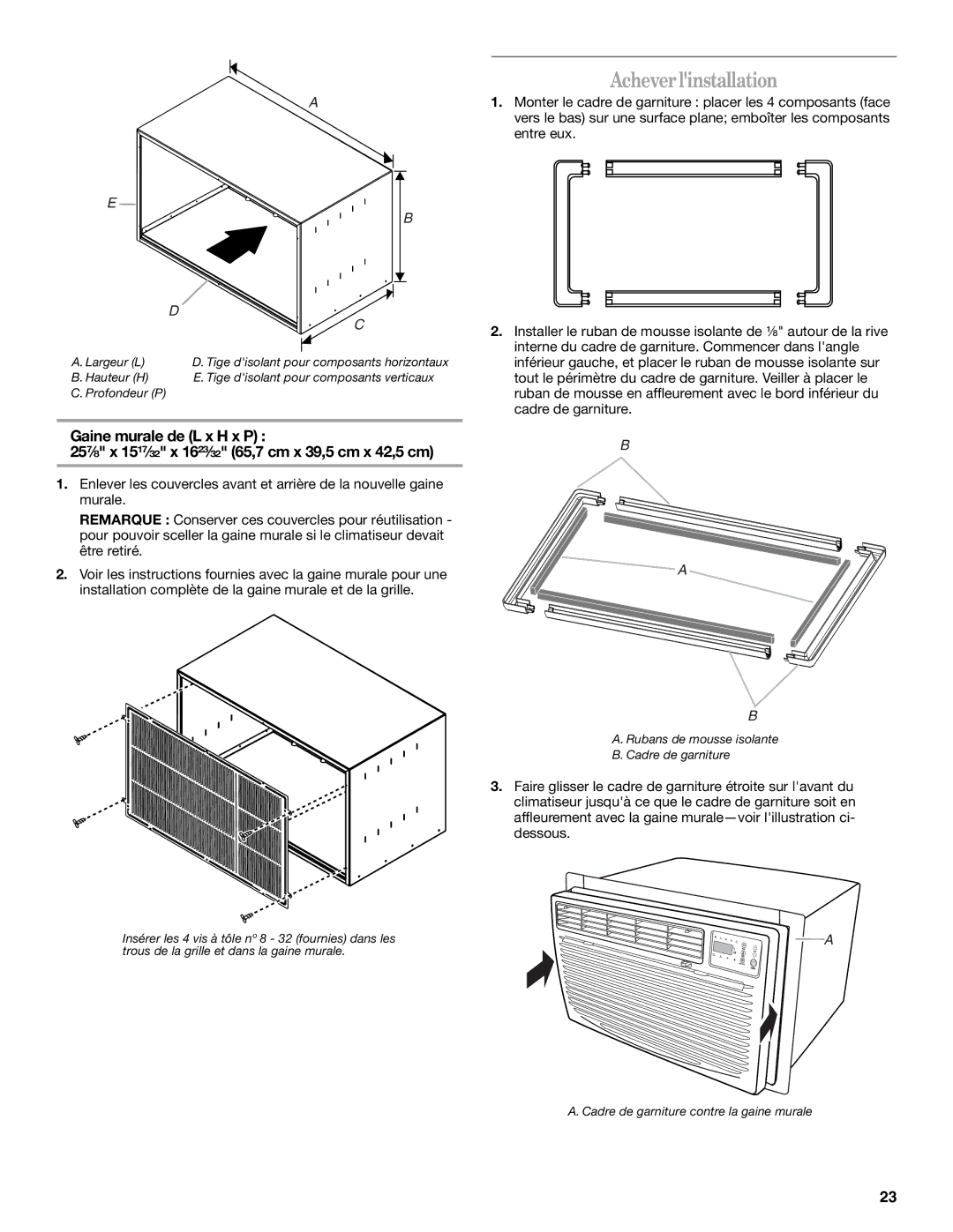 Whirlpool 819041994, 1188177 manual Acheverlinstallation 