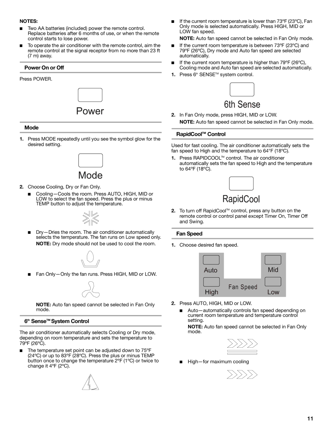 Whirlpool 1328891 manual Power On or Off, 6th SenseTM System Control 