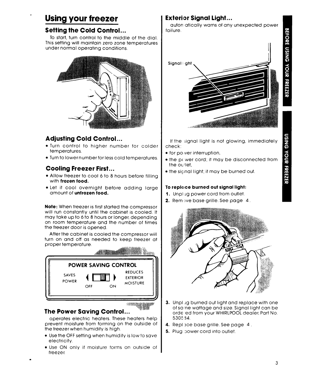 Whirlpool 164, Freezer, EV200NXK warranty Using your freezer 