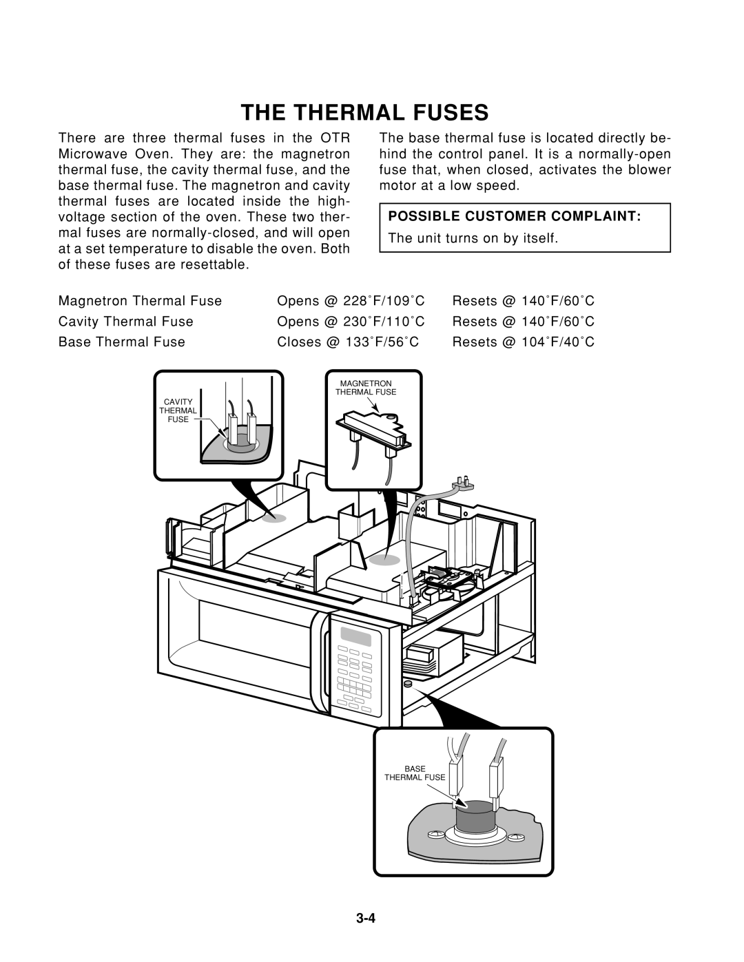 Whirlpool 1997 E service manual Thermal Fuses, Possible Customer Complaint 