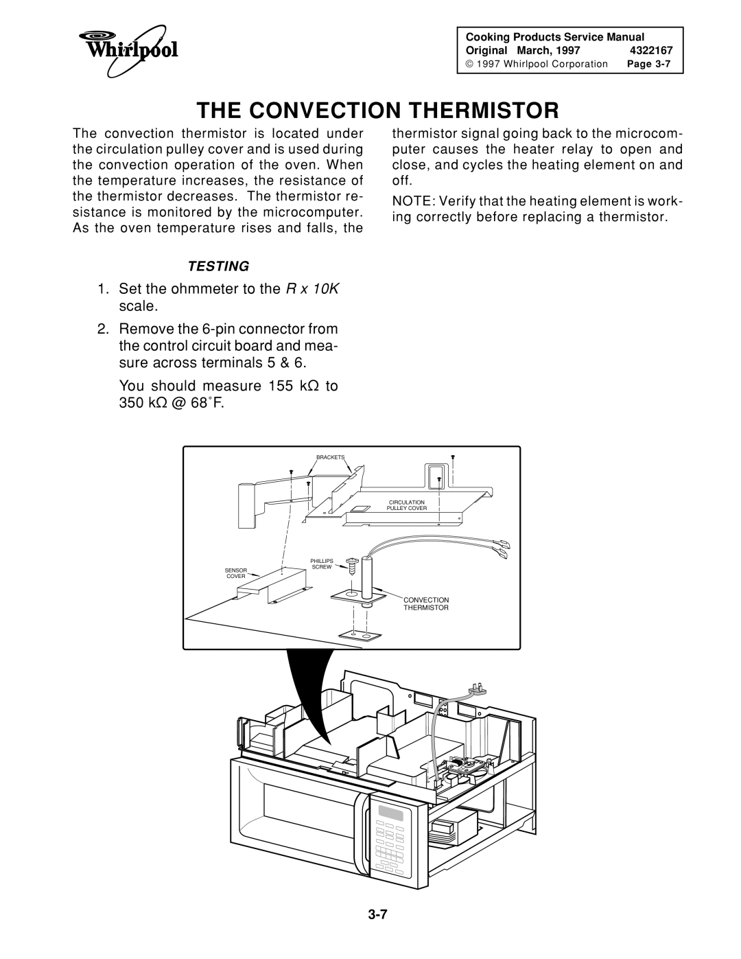 Whirlpool 1997 E service manual Convection Thermistor 