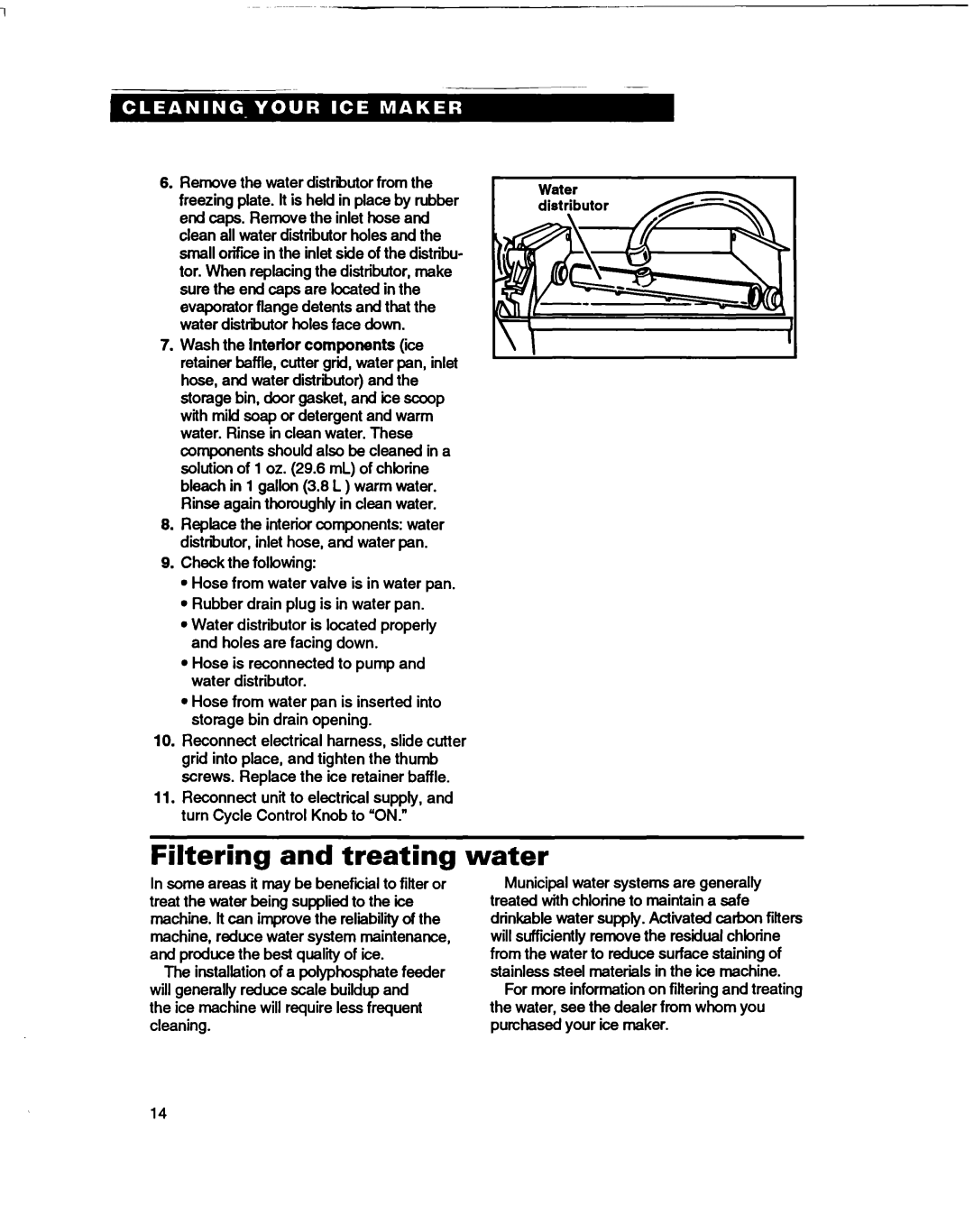 Whirlpool 2180633 warranty Filtering and treating, Water 