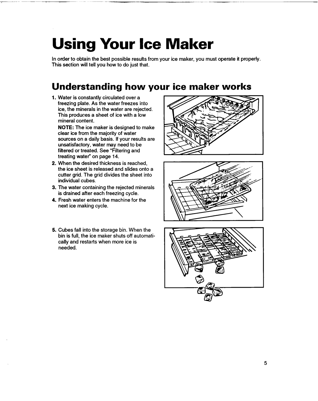 Whirlpool 2180633 warranty Using Your Ice Maker, Understanding how your ice maker works 