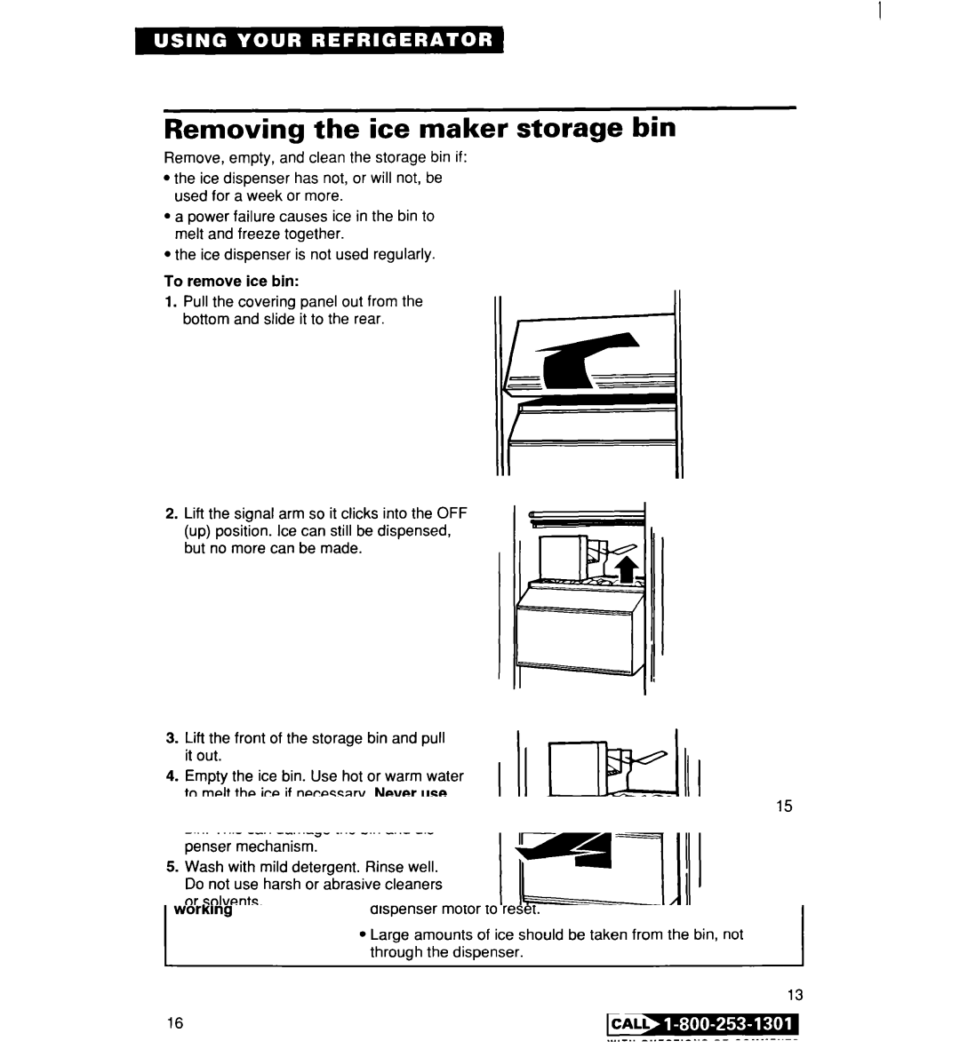 Whirlpool 2194182 warranty Removing the ice maker storage bin 