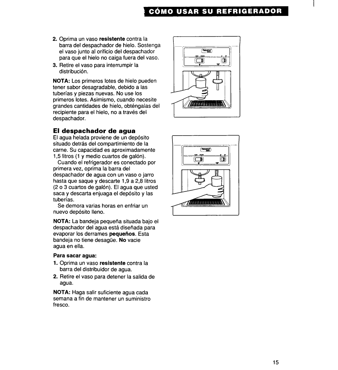 Whirlpool 2194182 warranty El despachador de agua 