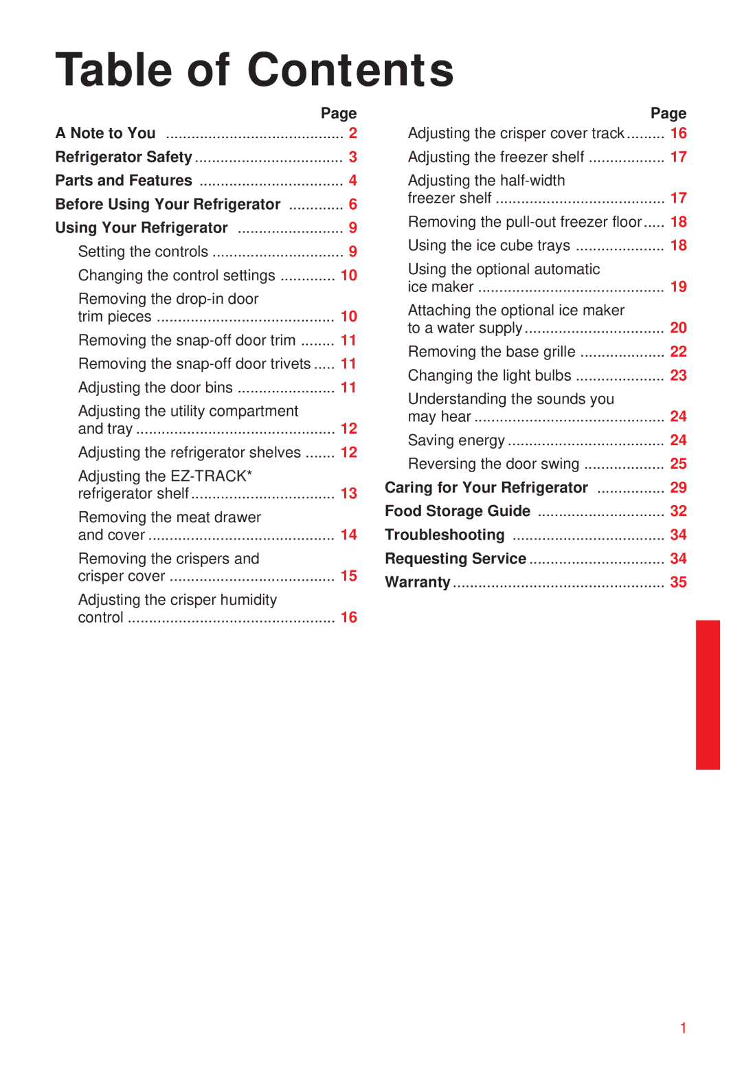 Whirlpool 2195258 manual Table of Contents 