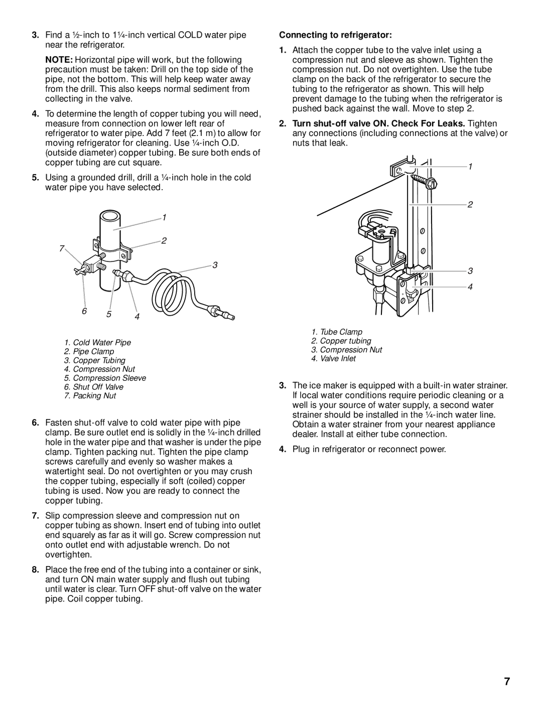 Whirlpool 2199011 manual Connecting to refrigerator 