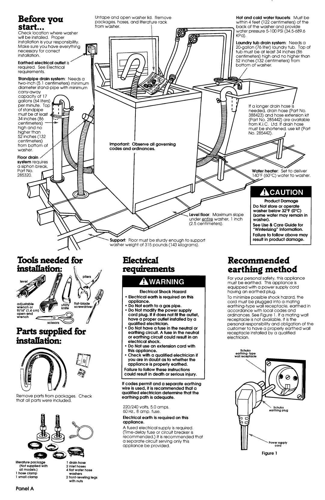 Whirlpool 220/240-volt installation instructions Before you Start, Tools needed fm, Parts supplied for hl&dhtiOfl 