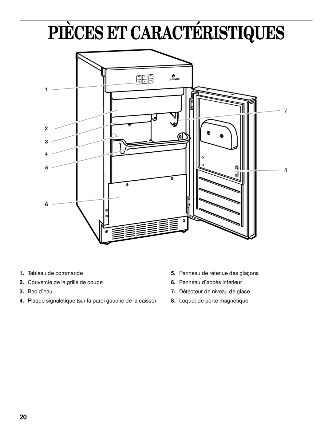 Whirlpool 2208357 manual Pièces ET Caractéristiques 