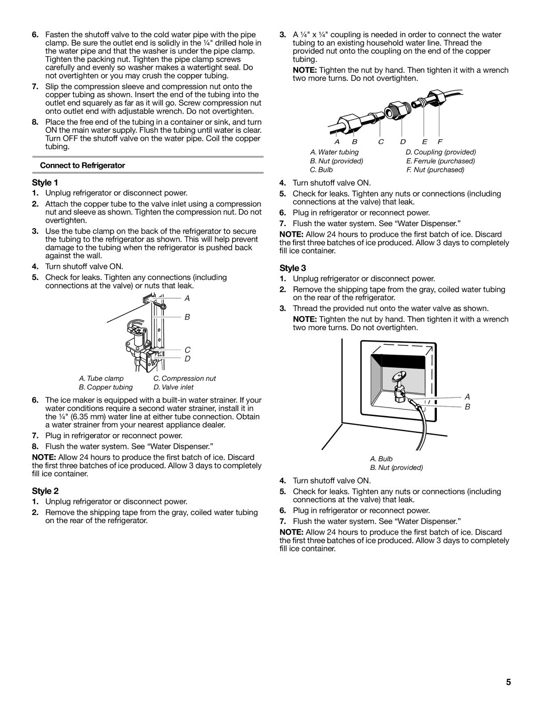 Whirlpool 2302309 warranty Style, Connect to Refrigerator 