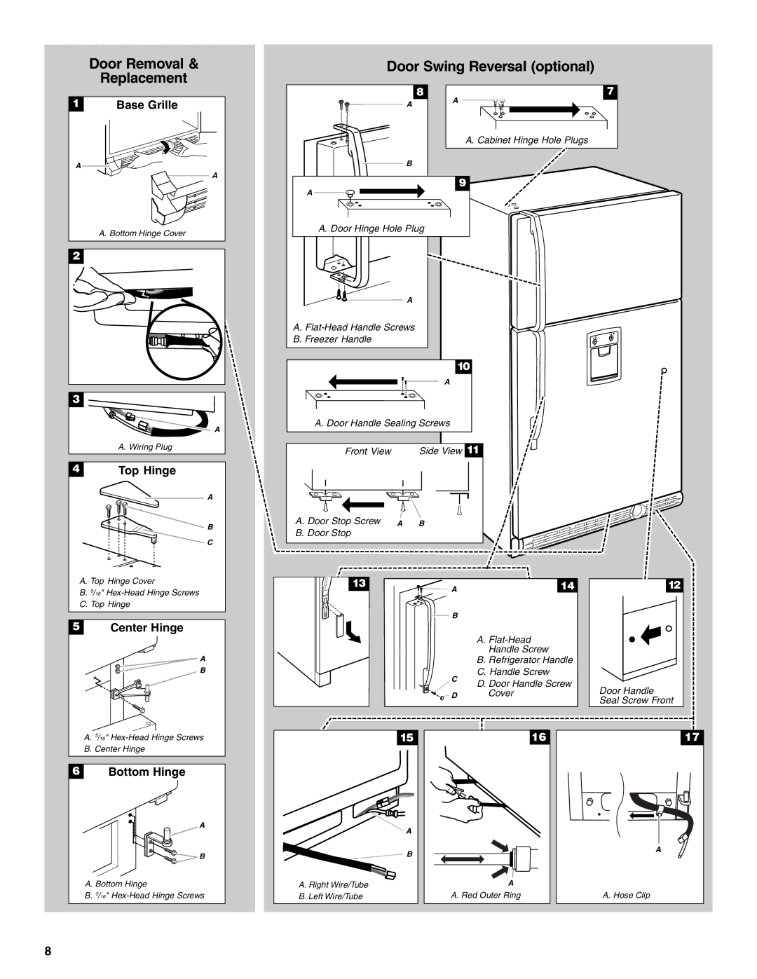 Whirlpool 2302309 warranty Door Removal Replacement 