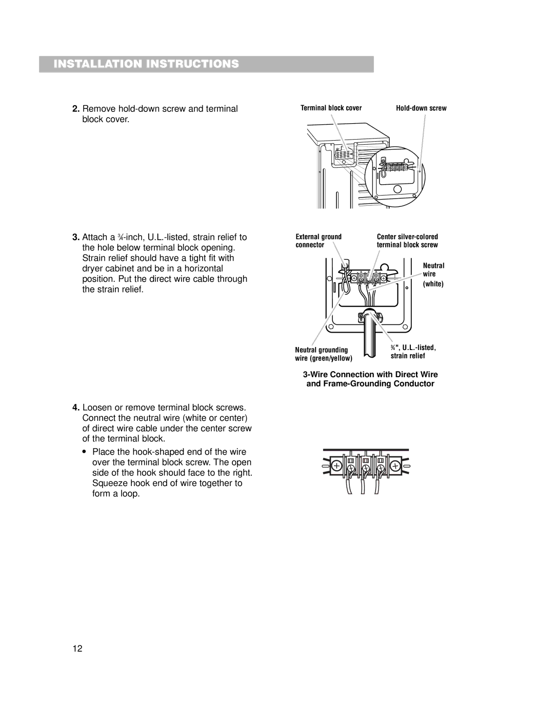 Whirlpool 240-volt installation instructions White 