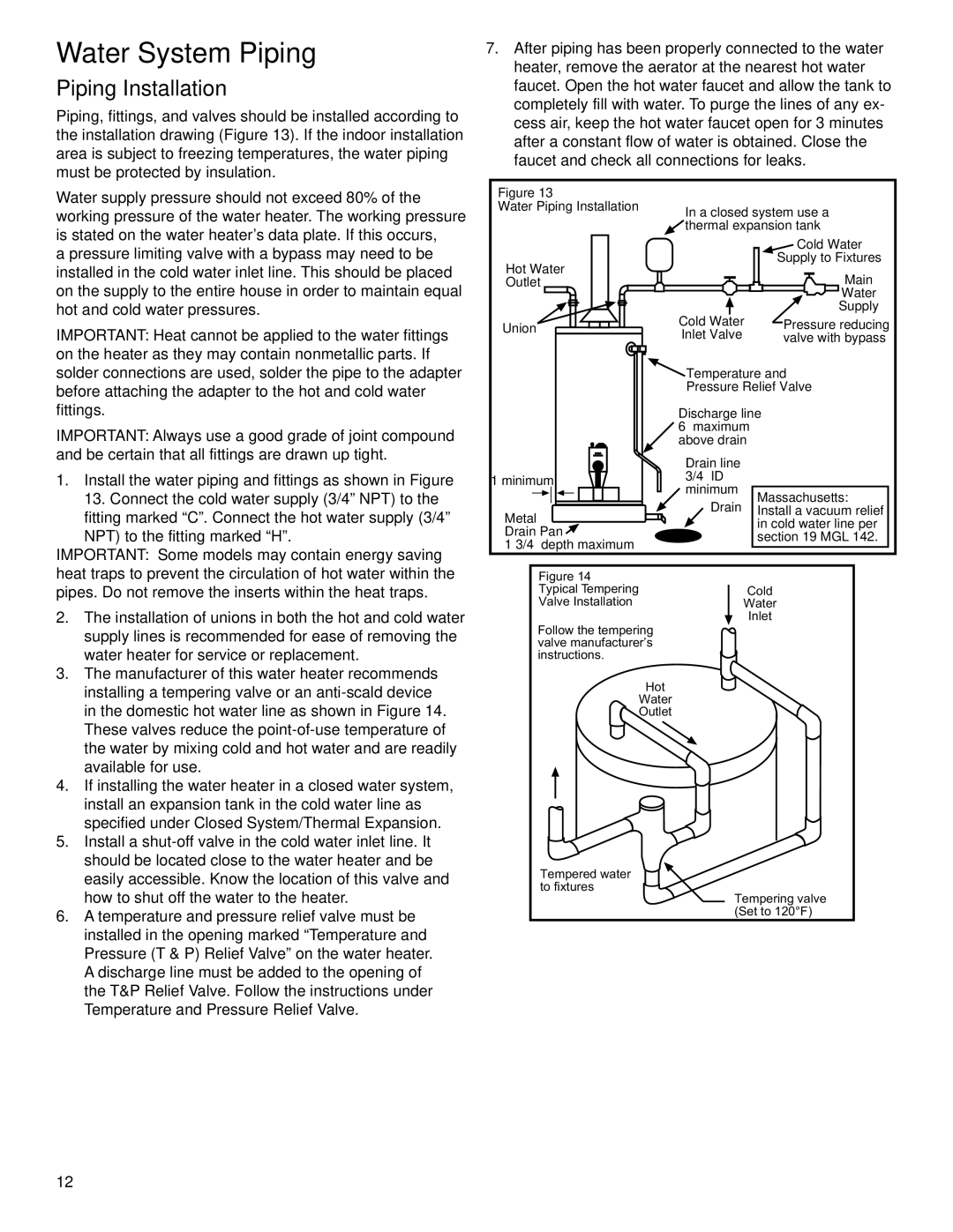 Whirlpool 315420-000, W10100910 warranty Water System Piping, Piping Installation 