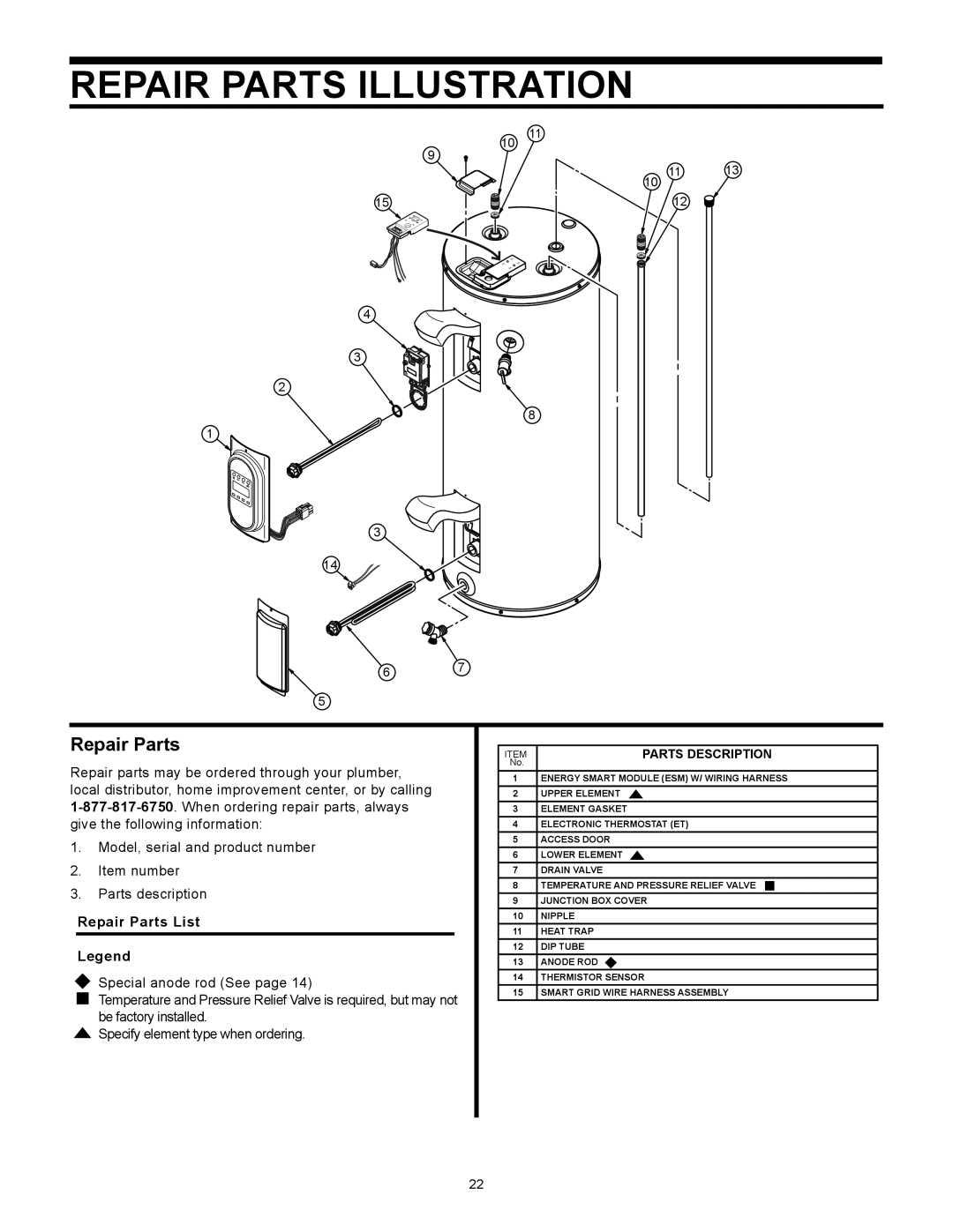 Whirlpool 318686-000 installation instructions Repair Parts Illustration, Repair Parts List 