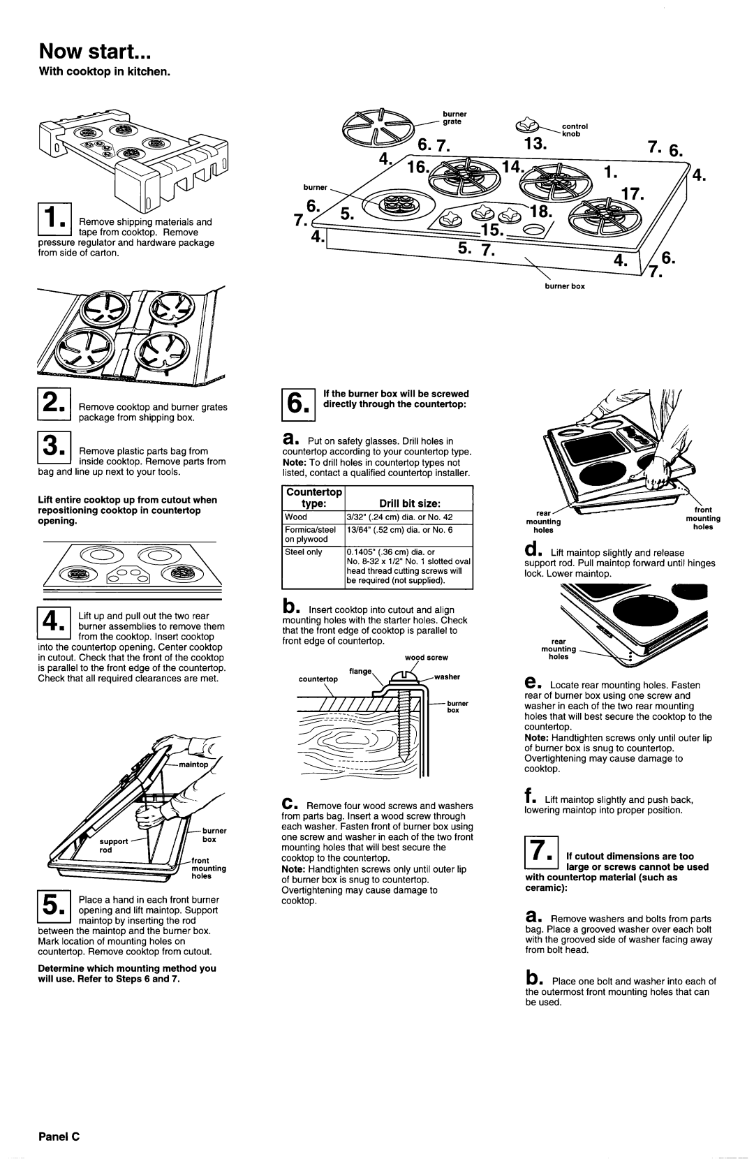 Whirlpool 3189086 installation instructions Now start 