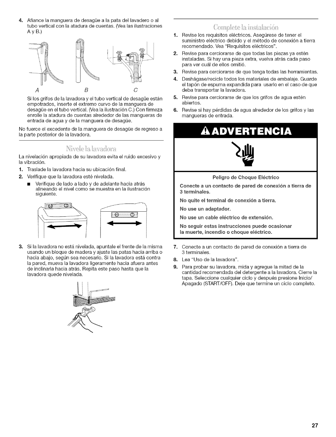 Whirlpool 326035915 manual Abc 