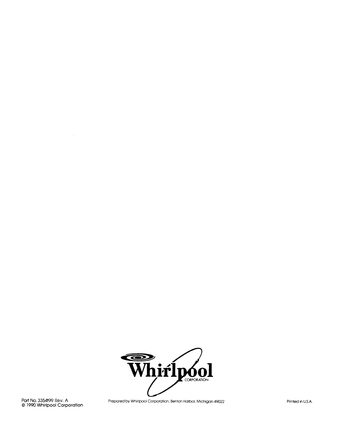 Whirlpool 3354199 installation instructions Rev. a 