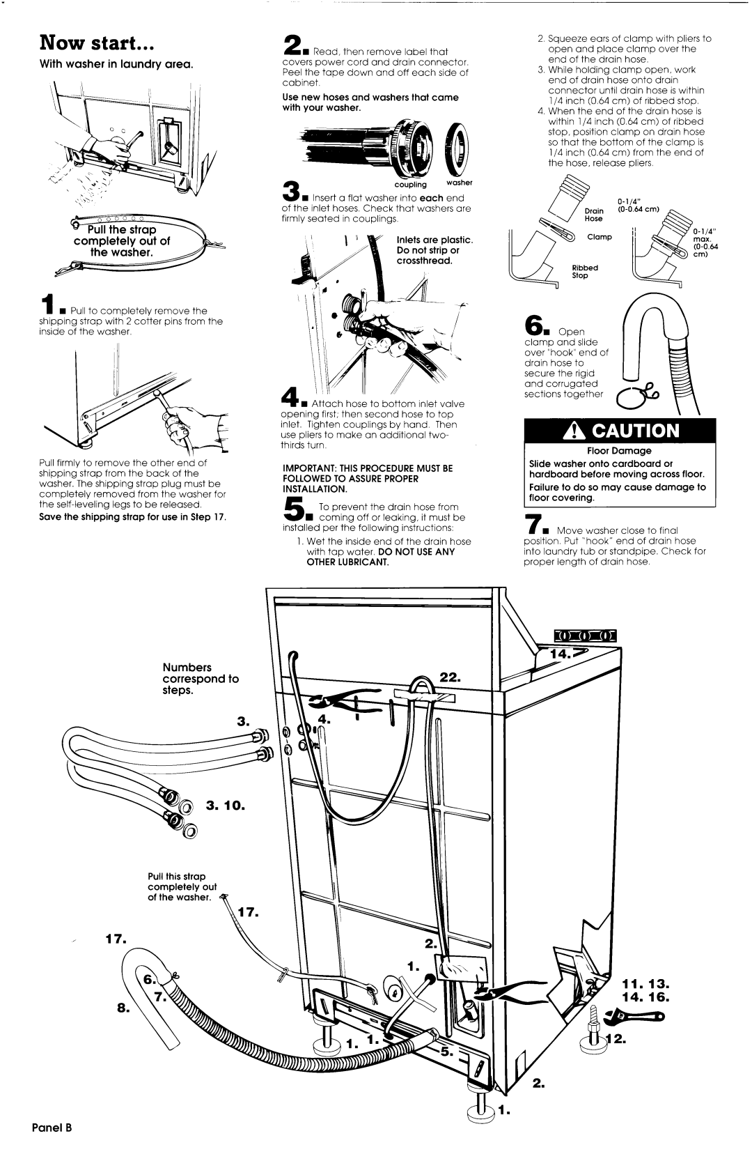 Whirlpool 3358968 installation instructions Now start, With washer in laundry area 