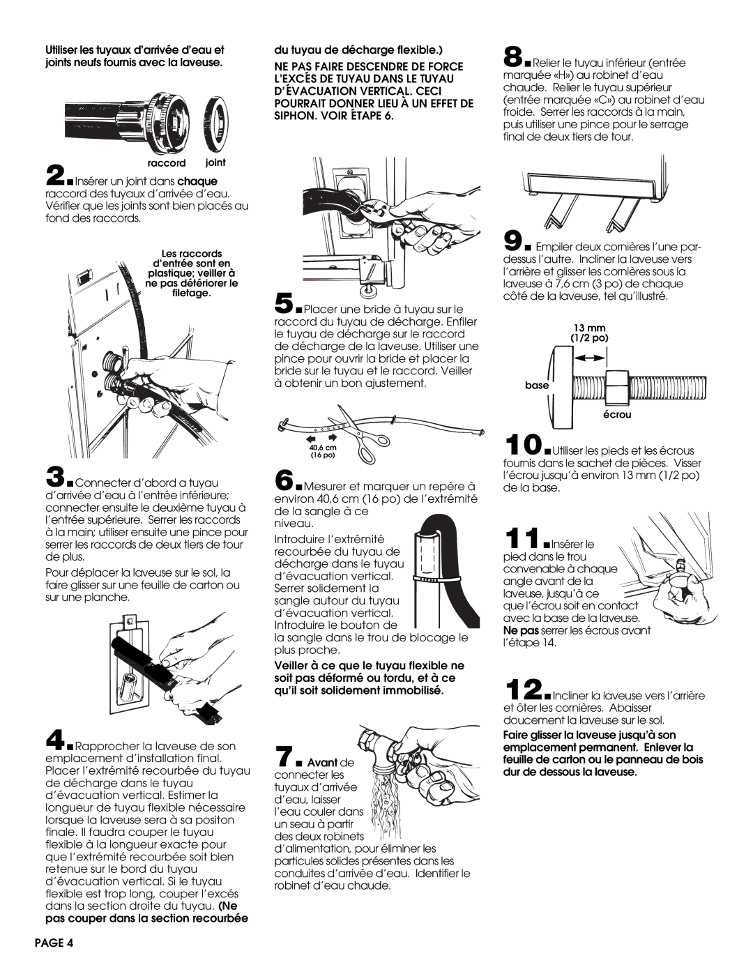 Whirlpool 3360619 installation instructions Raccord joint 